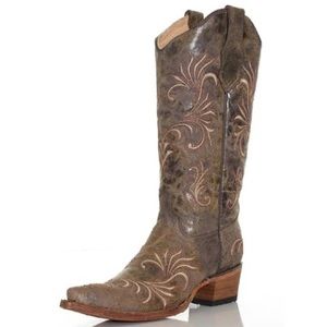 L5133 Circle G Women's 13" Distressed Filigree - Snip Toe